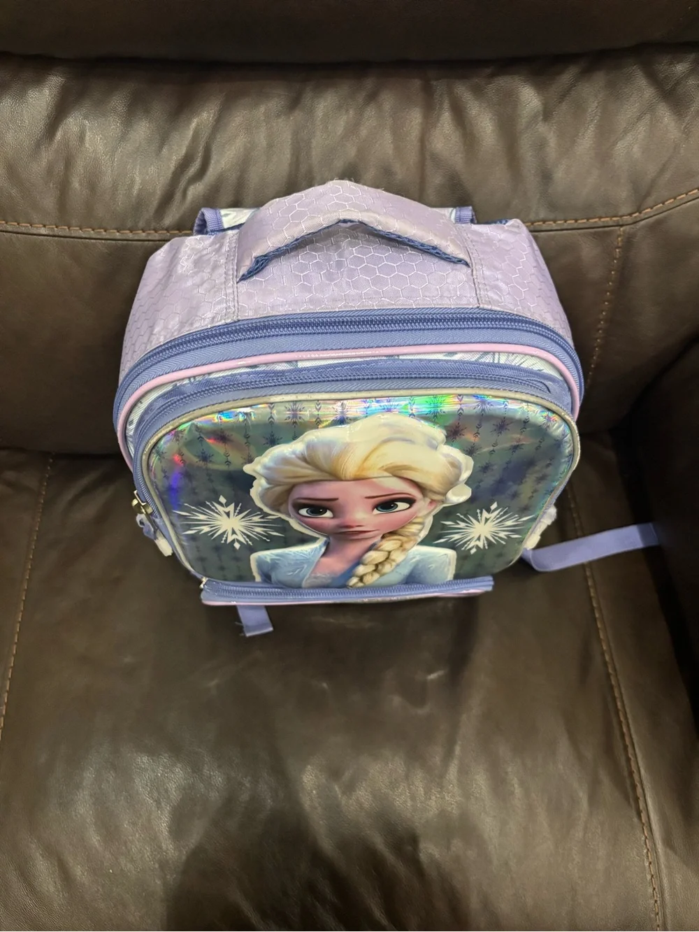 Elsa Holographic Kids Backpack - Purple & Blue